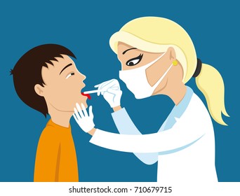 Doctor heals throat.