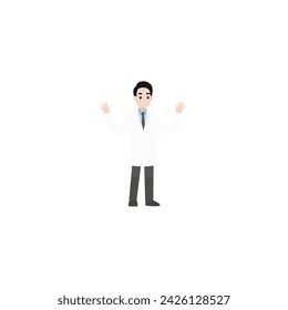 doctor health for cancer day pose vector shape