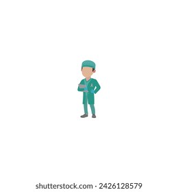 doctor health for cancer day pose vector shape