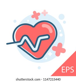 Doctor Health Heart. Vector modern line design illustration icon