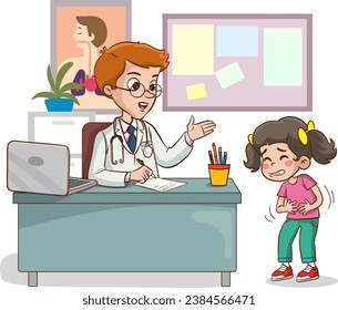 doctor, health specialist, doctor in white coat examining a child. Pediatrician examining a sick child. Children go to the doctor for a check-up.