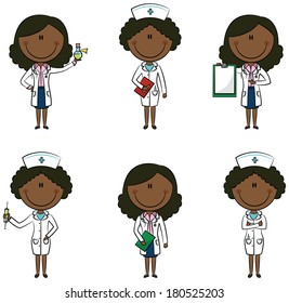 Doctor and health worker African-American characters