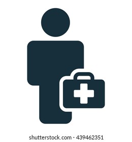 Doctor Health Worker Icon On White Stock Vector (Royalty Free ...