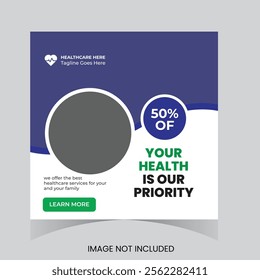 Doctor healthcare medical social media post design and web template square flyer and banner design