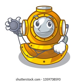 Doctor helmet diving in the mascot shape