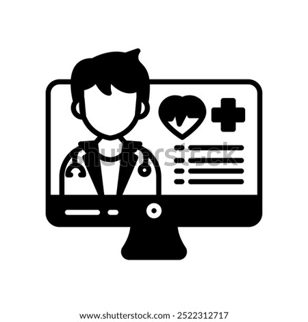 Doctor Help Glyph Icon, Vector illustration