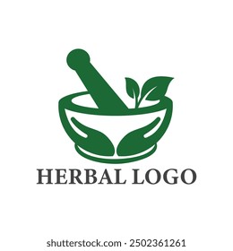 Médico, Icono de medicina herbaria, Plantilla de Vector de diseño de logotipo