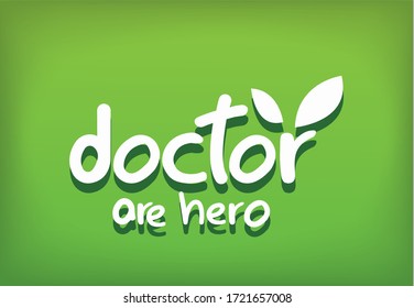  Doctor are hero calligraphy logo Coronavirus, covid-19 prevention icon