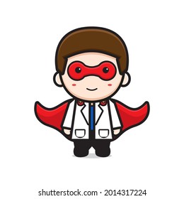 Doctor is hero cartoon icon vector illustration. Design isolated flat cartoon style