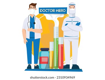 Doctor Hero Concept Vector design