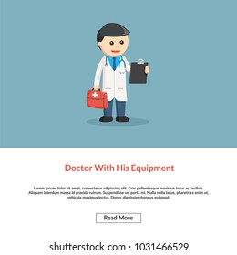 Doctor With His Equipment Information