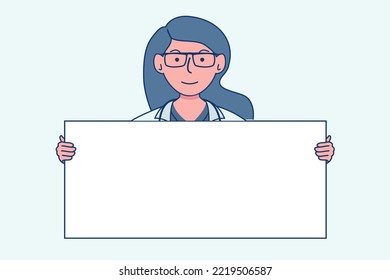 Doctor hold hands banner concept illustration
