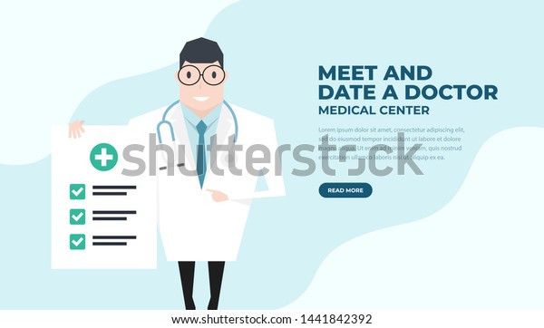 Doctor Holding Check Paper Pointing By Stock Vector Royalty Free