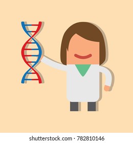 Doctor holding an DNA sign, vector illustration design. Health care characters collection.