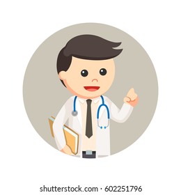 doctor holding document in circle background