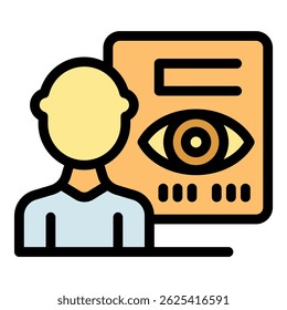 Doctor holding an eye chart, performing an eyesight test, checking visual acuity and health, diagnosing refractive errors