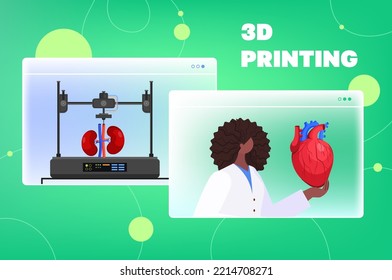 doctor holding human transplantation organs heart kidneys models prints on 3d bio printer medical printing biological engineering