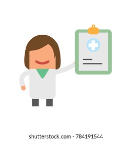 Doctor holding a medical document, vector illustration design. Health care characters collection.