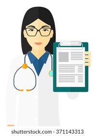 Doctor holding medical notepad.