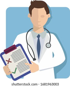 doctor holding a medical report with instructions 