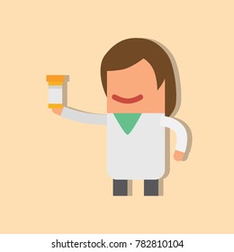Doctor holding a medicine, vector illustration design. Health care characters collection.