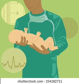 Doctor Holding Newborn Baby