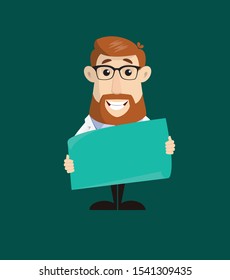 Doctor - Holding a Paper Banner