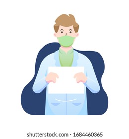 Doctor holding paper concept illustration