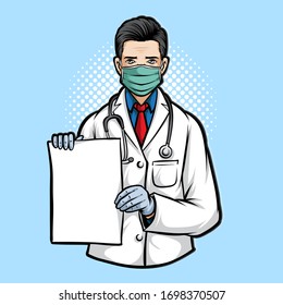 doctor holding paper vector illustration