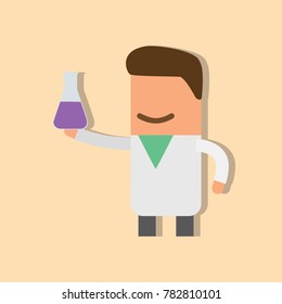 Doctor holding a potion, vector illustration design. Health care characters collection.