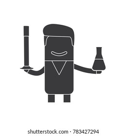 Doctor holding potions, vector illustration design. Health care characters collection.