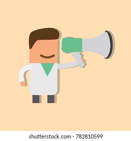 Doctor holding a speaker, vector illustration design. Health care characters collection.