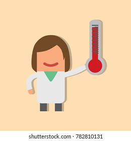 Doctor holding a thermometer, vector illustration design. Health care characters collection.