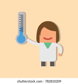 Doctor holding a thermometer, vector illustration design. Health care characters collection.