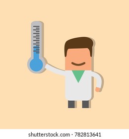 Doctor holding a thermometer, vector illustration design. Health care characters collection.