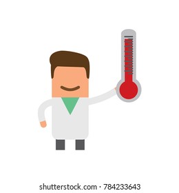 Doctor holding a thermometer, vector illustration design. Health care characters collection.