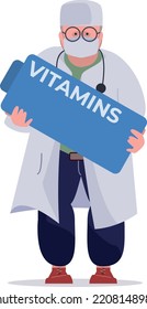 the doctor holds a jar of phytamines in his hands