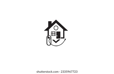 doctor home logo design with stethoscope icon on White Background