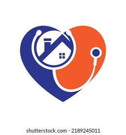 Doctor home vector logo design. House medical vector logo concept.	
