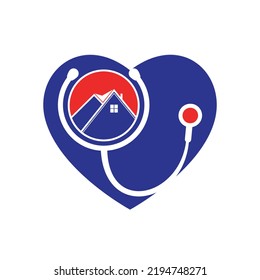 Doctor home Vektorlogo-Design. Konzept des medizinischen Vektorlogos im Haus.	