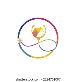 Doctor home vector logo design. House medical vector logo concept.	