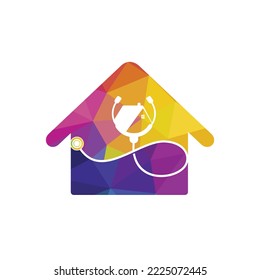 Diseño del logo del vector del hogar del doctor. Concepto del logotipo del vector médico de la casa.	