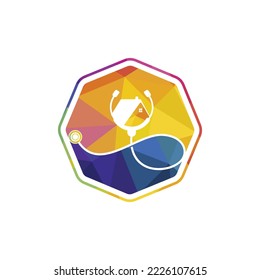 Doctor home Vektorlogo-Design. Konzept des medizinischen Vektorlogos im Haus.	