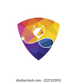 Doctor home vector logo design. House medical vector logo concept.	