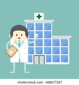 Doctor at hospital , Treatment and payment, vector ,Problem Collecting Money From Patients