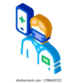 Doctor Human Icon Vector. Isometric Doctor Human sign. color isolated symbol illustration