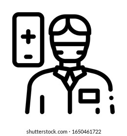 Doctor Human Icon Vector. Outline Doctor Human Sign. Isolated Contour Symbol Illustration