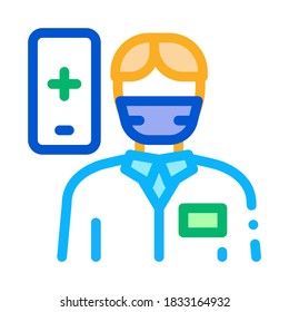 Doctor Human Icon Vector. Outline Doctor Human Sign. Isolated Contour Symbol Illustration