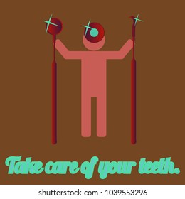 Doctor hygienist with his tools for work.