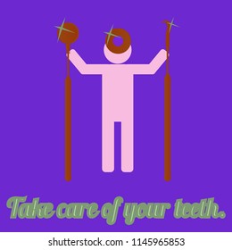 Doctor hygienist with his tools for work.